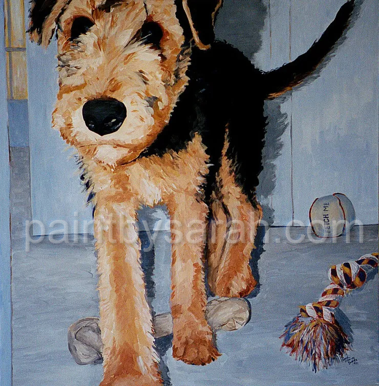 Airedale painting